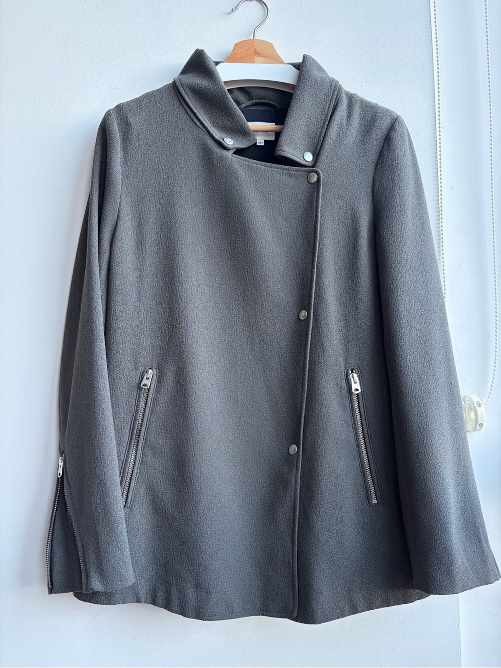 Wilfred Charcoal Asymmetrical Snap Jacket